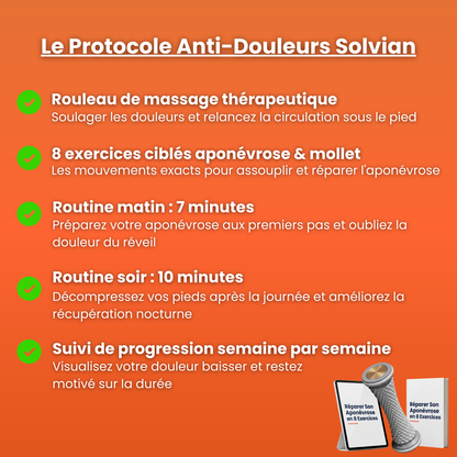 Rouleau de décompression plantaire + exercices
